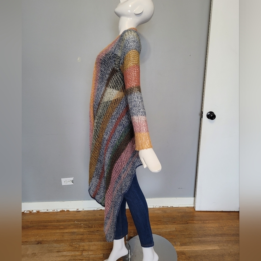 Anthropologie Knitted & Knotted Loose Knit Striped Cardigan, VGUC, Size S - Picture 4 of 7